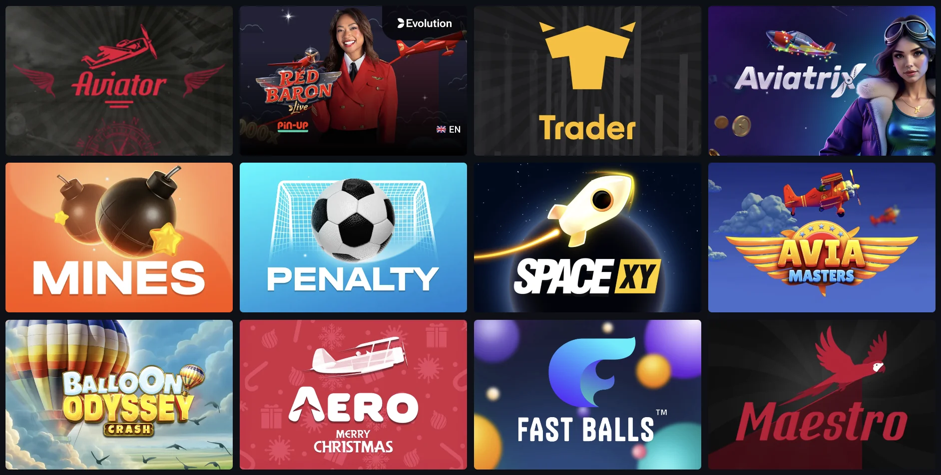 jeux au Pin Up Casino